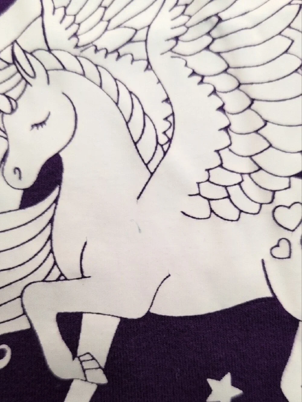 Girls' Purple Glow In The Dark Unicorn Short Pajama Set -